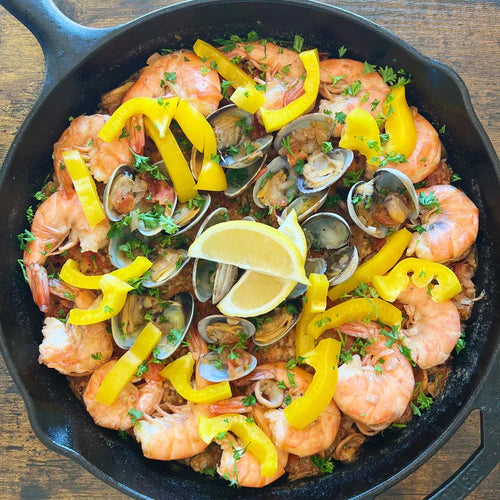 paella style seafood rice