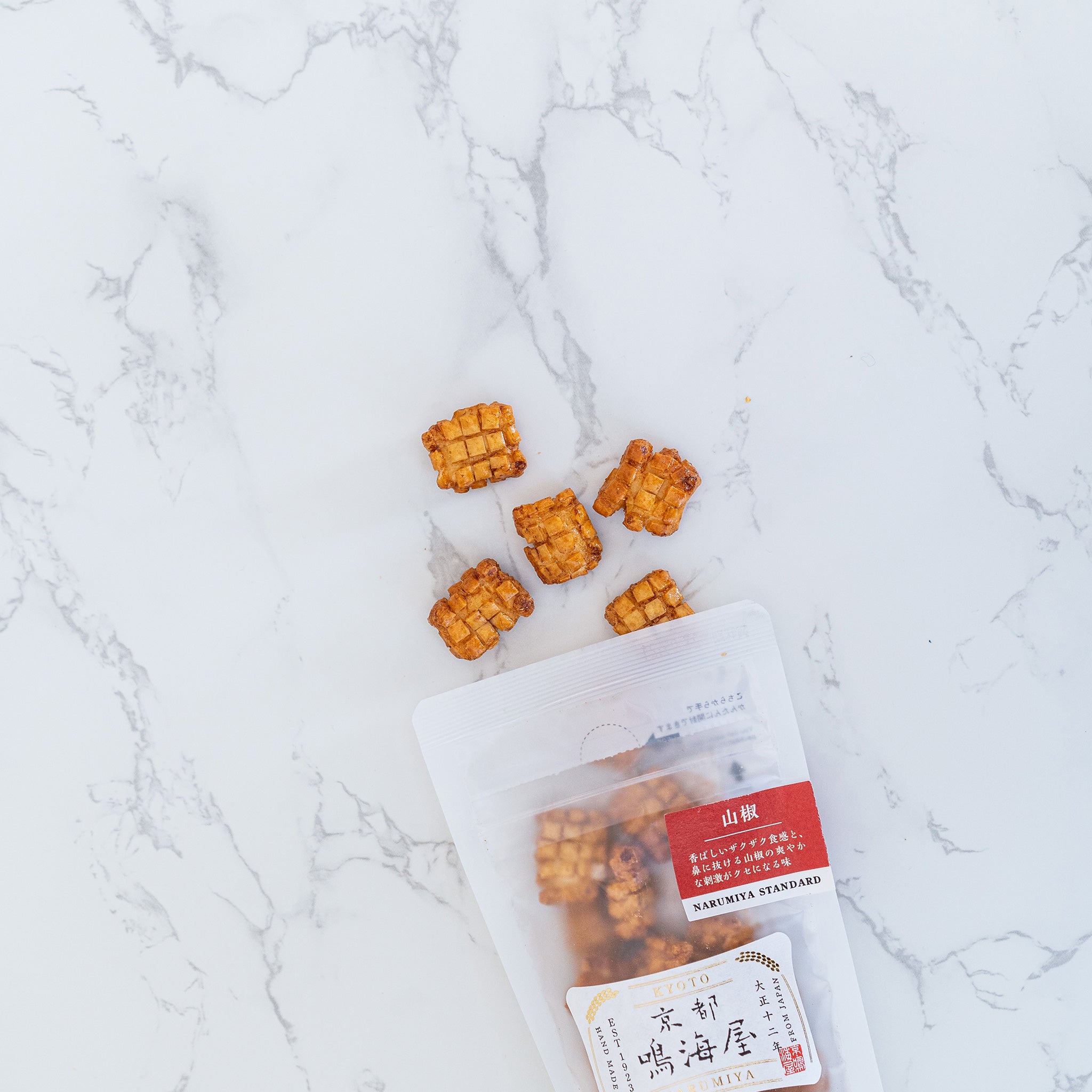 【Narumiya】Rice crackers "Japanese pepper" - 山椒おかき - 50g