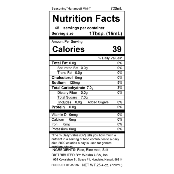 Sweet Cooking Sake Type -味の母 みりんタイプ- 720ml