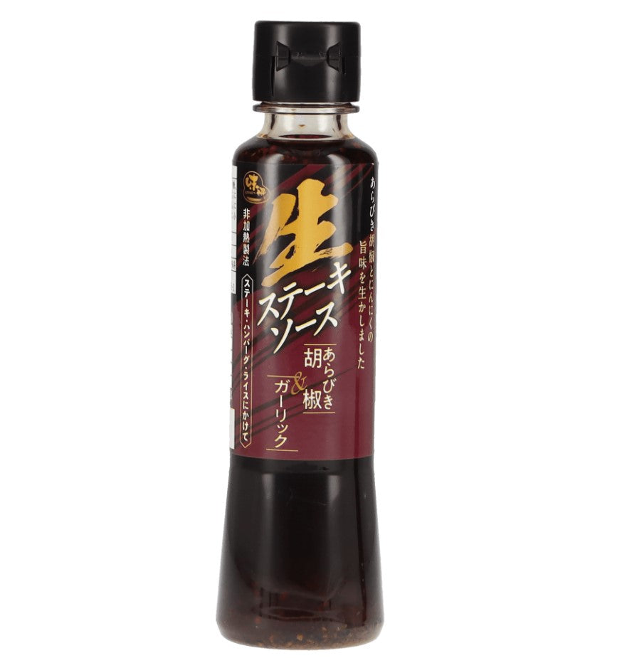 Additive-free Steak Sauce with Pepper and Garlic - 生ステーキソースあらびき胡椒/ガーリック - 200g